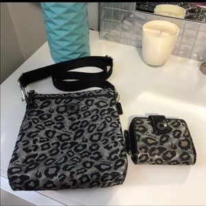Very rare Coach Ocelot crossbody bag & wallet set.